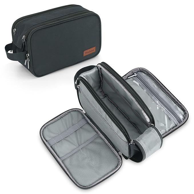 Wedama Toiletry Bag for Men, Handheld Travel Bag, Waterproof Toiletries, Thickened Polyester Dopp Kit, Toiletries Business Trips and Camping, Grey