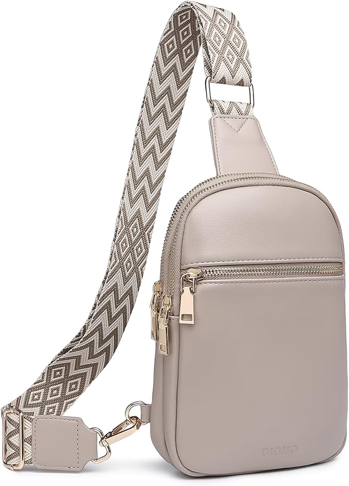 DIOMO Anti Theft Small Sling Bag for Women Cross Body Bag Trendy, RFID Fanny Packs Vegan Leather for Women Travel Belt Purse