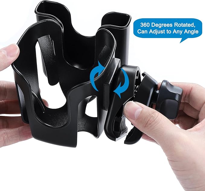 Accmor Universal Cup Holder, Stroller Cup Holder, 360° Rotatable Large Caliber Designed Bottle Holder for Stroller, Bike, Wheelchair, Walker, Scooter