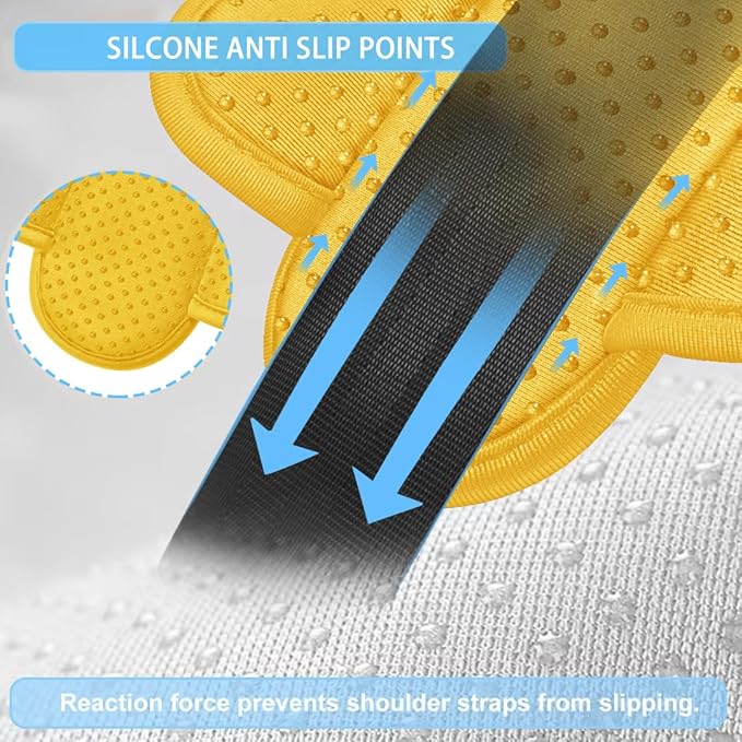 ZINZ 2-Pack Universal Shoulder Pad with Ultra thick Cushion for Bag Luggage Bag Crossbody, Plus Long & Anti-Slip & Breathable,Yellow-2Pack