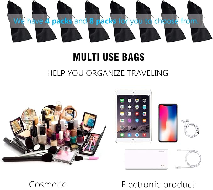PlasMaller Shoe Storage Bags 100% Cotton with Drawstring for Men and Women for Travel Protecting and Storing Shoes