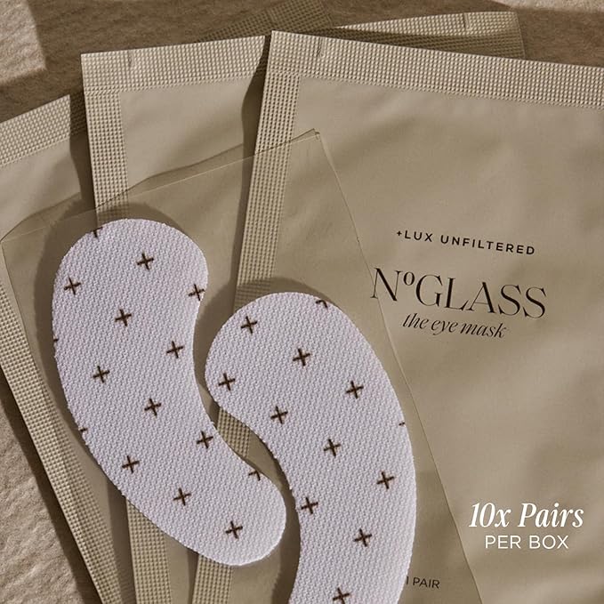 + Lux Unfiltered Cooling Under Eye Patches - Anti-Slip Caffeine Infused Korean Eye Mask - Reduces Puffiness, Brightens, & Hydrates Skin - Fragrance Free, Vegan, & Cruelty Free - 10 Count (Pack of 2)