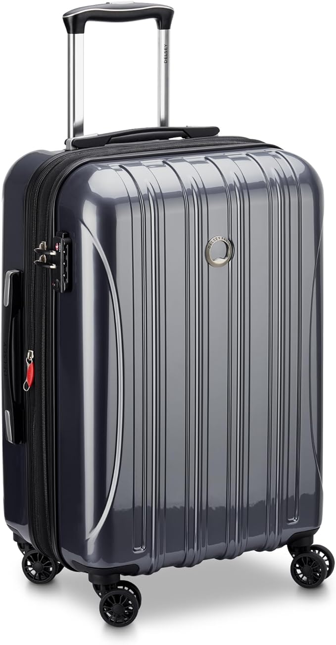 DELSEY PARIS Helium Aero Hardside Expandable Luggage with Spinner Wheels, Titanium, Carry-On Plus 21 Inch