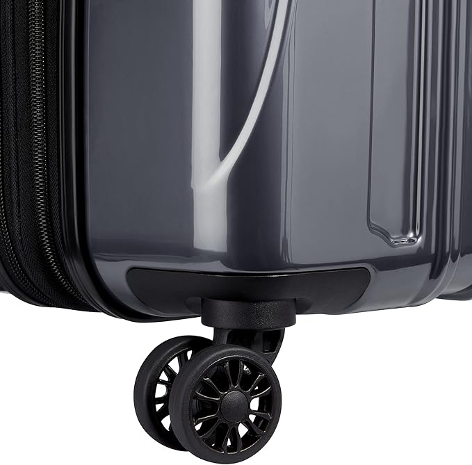 DELSEY PARIS Helium Aero Hardside Expandable Luggage with Spinner Wheels, Titanium, Checked-Medium 24 Inch