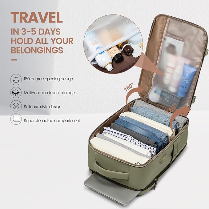 LOVEVOOK Travel Backpack for Women, 40L Carry On Backpack with 3 Packing Cubes,TSA Personal Item Travel Bag Airline Approved, Water Resistant Weekender Overnight Luggage Daypack