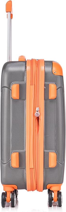 Rockland London Hardside Spinner Wheel Luggage Set, Charcoal, Carry-On 20-Inch and Tote 14-Inch (F1902-CHARCOAL)