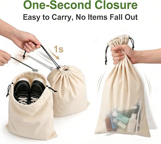 4 Pcs Shoe Travel Bags for Packing, 13.8" x 12.6" Perfect Shoe Bag for Men and Women for Travel