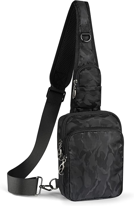VADOO Sling Bag, Crossbody Bag with Zipper Lock, RFID Blocking & Water Resistant for Men and Women