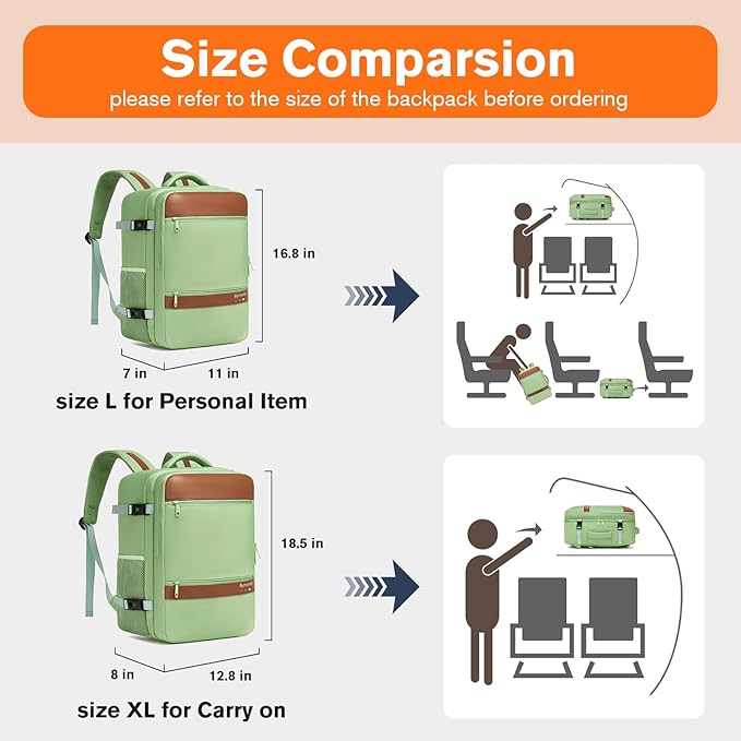 Smart Suitcase-style Laptop Backpack, 25L / 35L Practical Travel Bag for Work, Leisure & Flight, Luggage-Style Commuter Pack (Green, 35L)