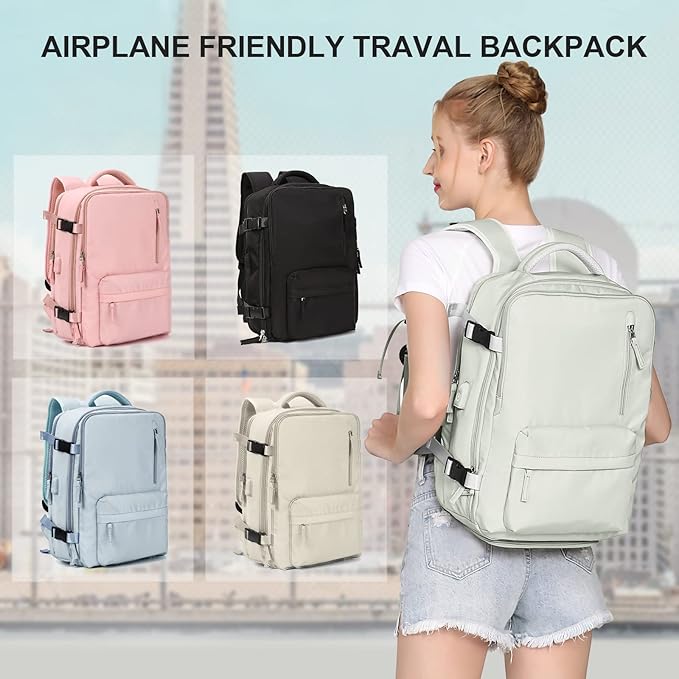 WONHOX Large Travel Backpack Carry on Flight Approved Laptop Work Business Backpack for Women Men Mochila de Viaje