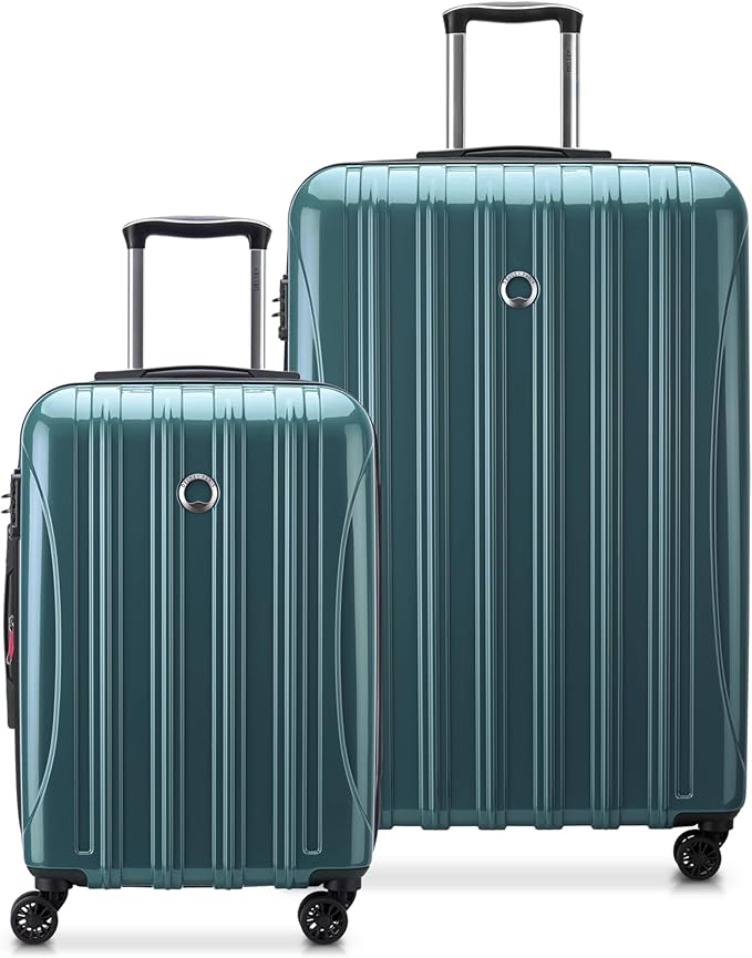 DELSEY PARIS Helium Aero Hardside Expandable Luggage with Spinner Wheels, Metallic Green, 2-Piece Set (21/28)