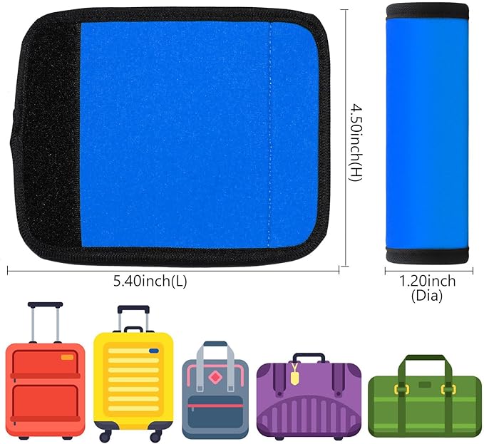 Luggage Handle Wrap 6 Pack-Neoprene Luggage Handle Wraps for Suitcase/Beach Bag/Backpacks Bright Suitcase Identifiers Travel Accessories for Airplane (SkyBlue)