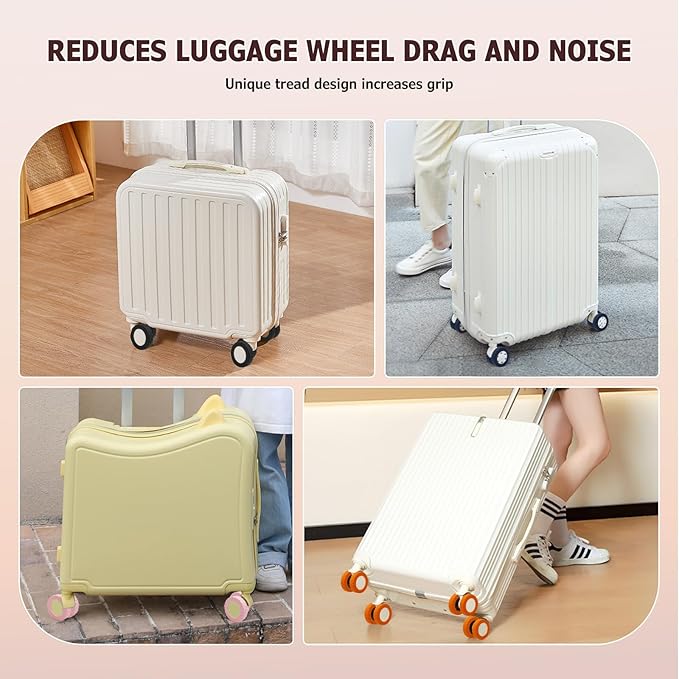 XYOFUN Luggage Compartment Wheel Protection Cover - Upgraded 8-Pack Anti Dust & Scratch Noise Reduction Carry On/Travel Suitcase Wheel Protector - For 2-2.4" wheels - Gradient Green