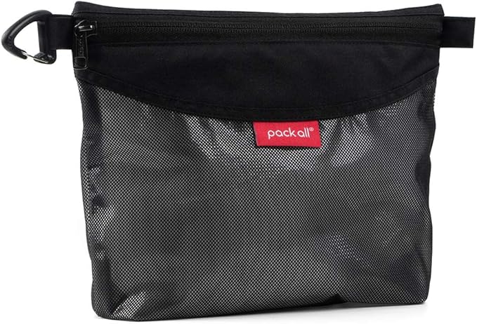 pack all Water-Resistant Material Zipper Pouch, Mesh Zipper Bags for Storage, Travel, Office (Black, Medium)