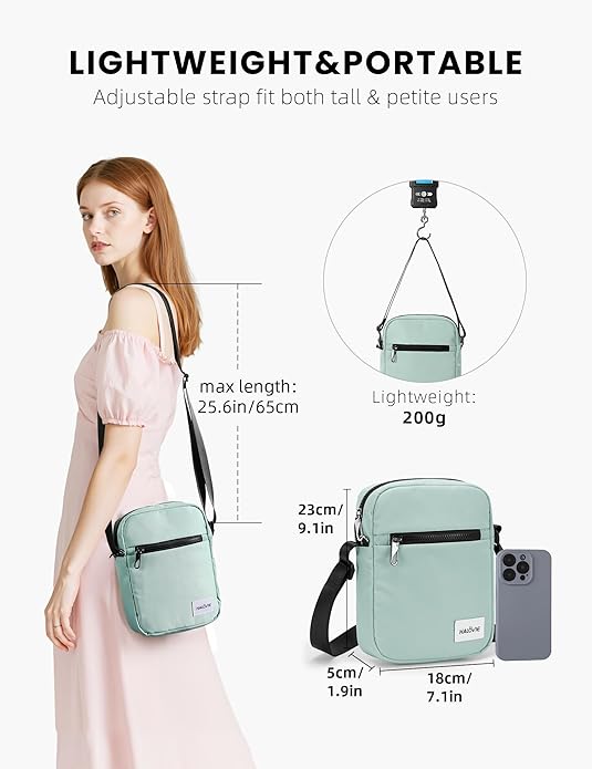 HALOVIE Small RFID Anti Theft Crossbody Bag Lightweight Sling Cross Body Bag Purse for Women Men for Travel Daily