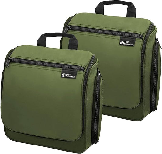 D&D Wanderlust D&D Hanging Travel Toiletry Bag for Men and Women – Cosmetics, Makeup and Toiletries Organizer Kit with 10 Compartments