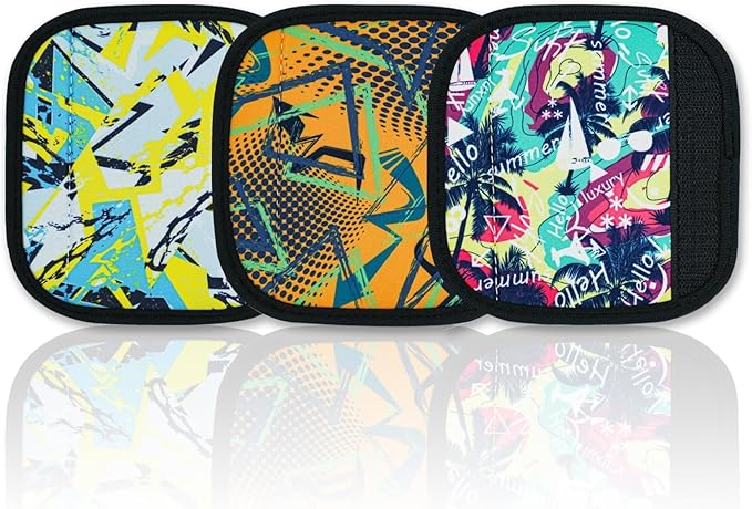 HEYSKAY 3pcs Neoprene Luggage Handle Wrap for Suitcase Identifier Travel Bag Wraps Luggage ID Tags Door Handle Sleeve Cover (Sportx3)