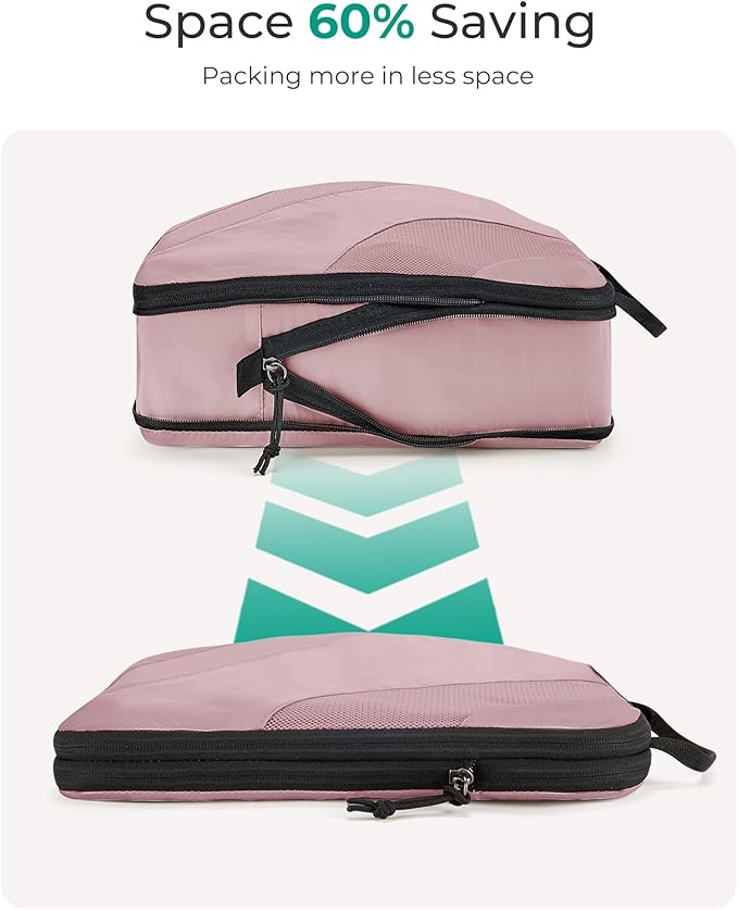 BAGSMART Compression Packing Cubes, 6 Set/4 Set/2 Set Travel Packing Cubes for Carry on Suitcases, Compression Suitcase Organizers Bag Set & Travel Cubes for Luggage, Lightweight Packing Organizers