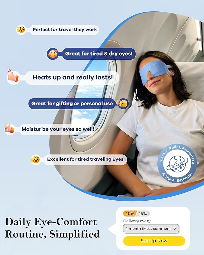16 Pack Steam Eye Mask for Dry Eyes: Self-Heating Warm Compress for Stye Relief & Digital Eye Strain, FSA&HSA Eligible, Disposable, No Microwave, Travel & Spa Essential, Self-Care Gift, Unscented
