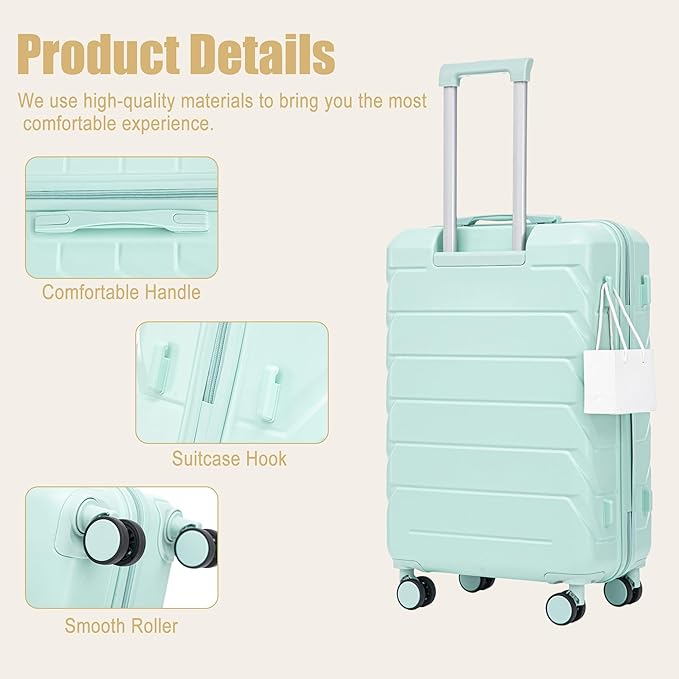 28 Inch ABS Hard Shell Large Luggage With Combination Lock and Side Hooks, Blue