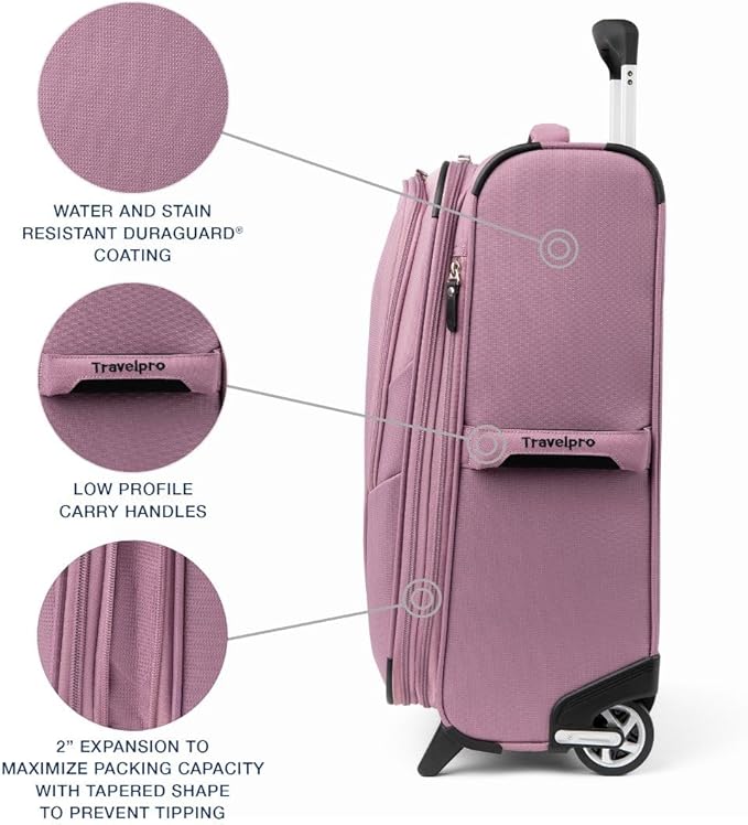 Travelpro Maxlite 5 Softside Expandable Upright 2 Wheel Carry-on Luggage, Lightweight, 21-Inch - Orchid Pink Purple