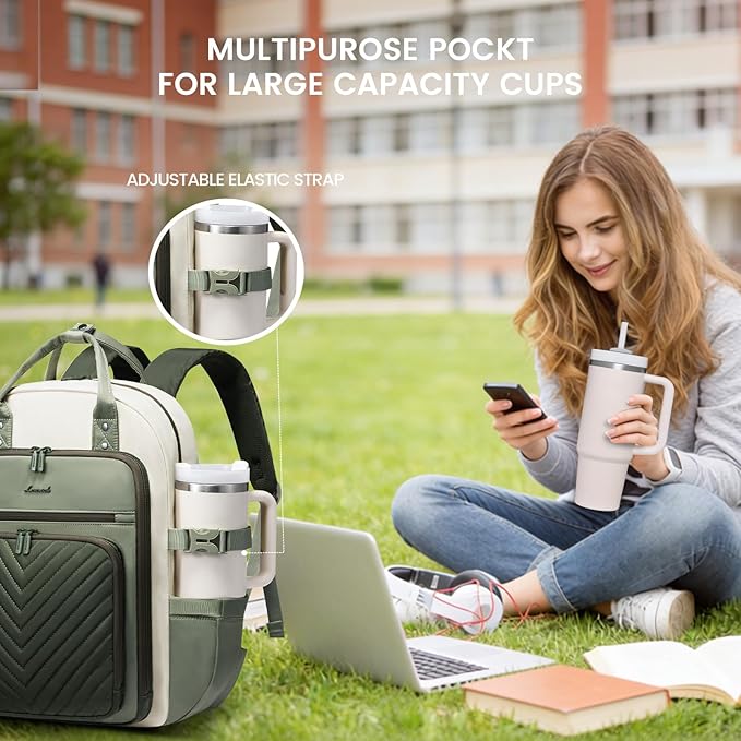 LOVEVOOK Laptop Backpack for Women, Water Resistant Travel Work Backpacks Purse Stylish Business Teacher Nurse Computer