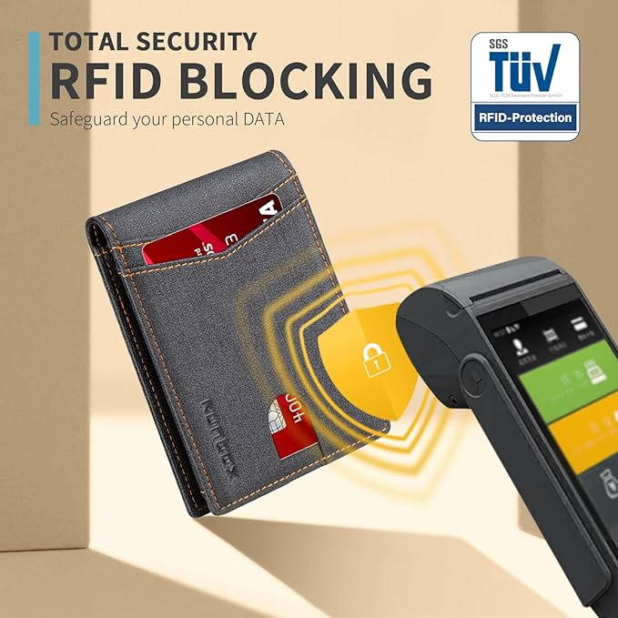 RUNBOX Wallet for Men Slim Rfid Leather 2 ID Window With Gift Box | Slim, Rfid, 2 ID Window, With Gift Box, Slim, Rfid