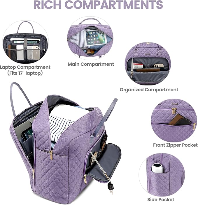 LOVEVOOK Travel Duffle Bag - Women's Weekender Carry On Overnight Laptop & Gym Bag With Toiletry/Shoe Pocket, Hospital Labor Bag