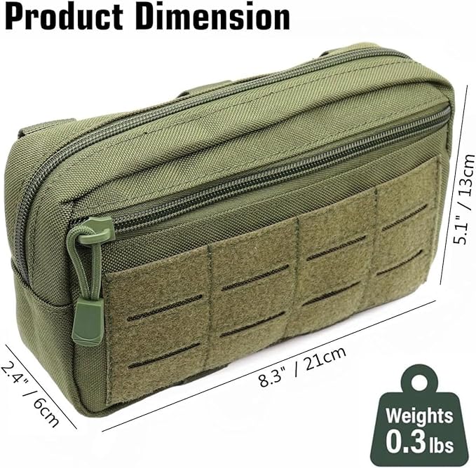 Tactical Molle Pouch, Multi-Purpose EDC Admin Pouch Utility Gadget Gear Backpack Military Waist Bag for Outdoor, Hunting, Traveling, Hiking