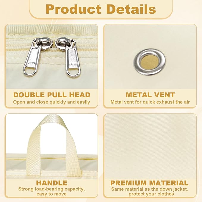 Compression Packing Cubes for Travel Essentials, 2pc Expandable Travel Cubes for Packing Bags Suitcase Organizer, Beige