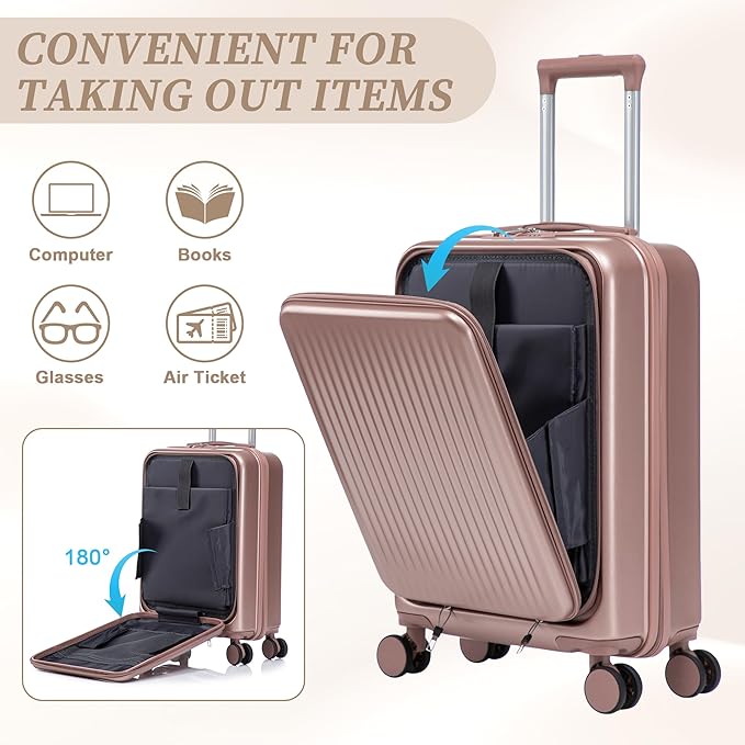 Hardside Luggage, Lightweight Suitcases with Spinner Wheels, 20/14 Inch