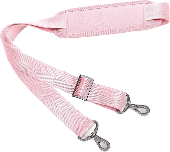 MOSISO 56 inch Shoulder Strap, Adjustable Thick Soft Universal Replacement Non-Slip Fit Padded with Metal Swivel Hooks for Laptop Shoulder Bag/Laptop Messenger Bag/Crossbody Bag, Rose Quartz