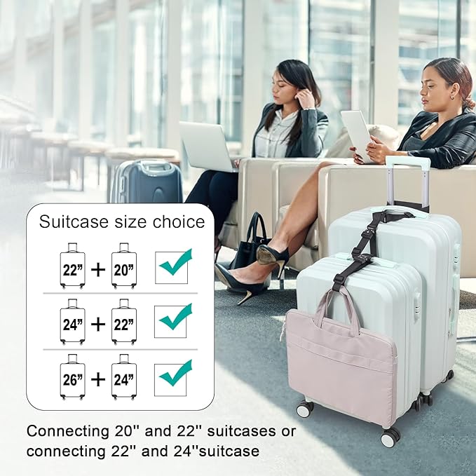 Vigorport Luggage Straps, Luggage Connector Straps for Suitcases Add A Bag and Connect Your 2 Suitcases Together Adjustable Attachment Accessories Belts (1'' Width S Size)