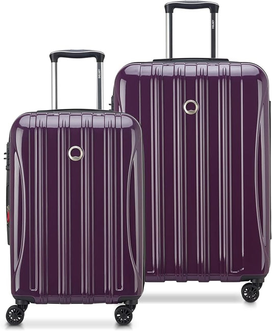 DELSEY PARIS Helium Aero Hardside Expandable Luggage with Spinner Wheels, Plum, 2-Piece Set (21/24)
