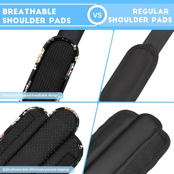 ZINZ 2-Pack Universal Shoulder Pad with Ultra thick Cushion for Bag Luggage Bag Crossbody, Plus Long & Anti-Slip & Breathable,Dark Rose-2Pack