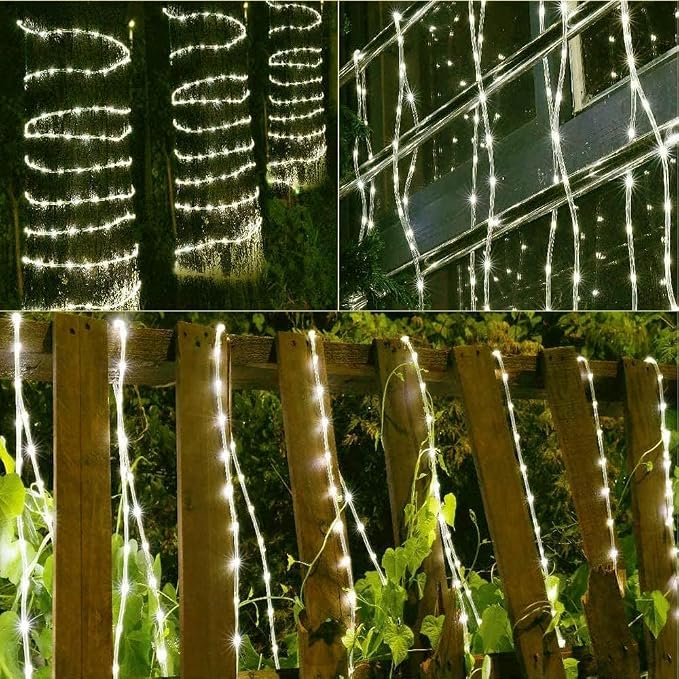 328ft 2-Wire Waterproof LED Rope Light Kit, 1/2" Rope Lights Outdoor, 110V-120V PVC 30 LED/M Tube Lights Strip for Background Lighting, Outdoor Decorative Lighting, Christmas(Warm White)