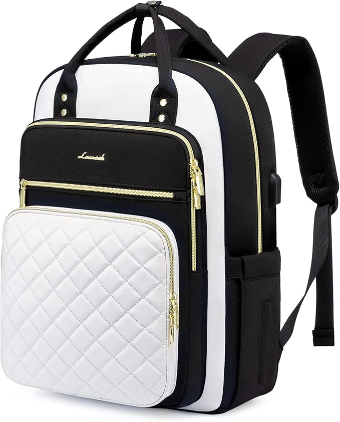LOVEVOOK Laptop Backpack for Women, Water Resistant Travel Work Backpacks Purse Stylish College Business Teacher Nurse Computer Bag with USB Charging Port, Fits 15.6" Laptop
