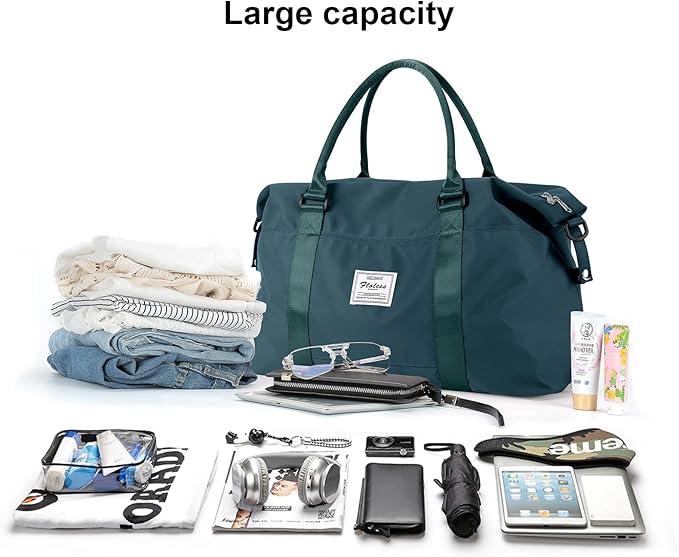 HYC00 Travel Duffel Bag,Carry-on Overnight Weekender Bags for Women,Sports Tote Gym Bag with Wet Pocket