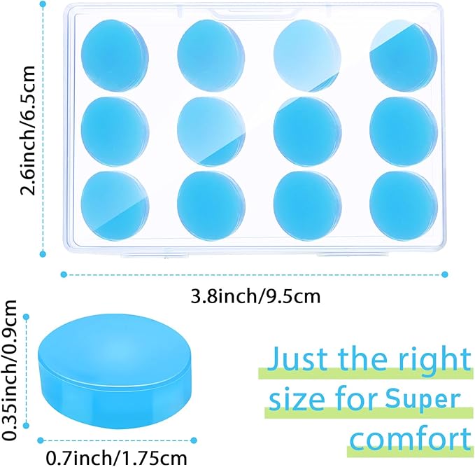 Frienda 36 Pairs Ear Plugs for Sleeping Reusable Moldable Silicone Gel Wax Earplugs Waterproof Earplugs Noise Cancelling Ear Plugs for Adults Swimming Snoring Studying(White, Blue, Green)