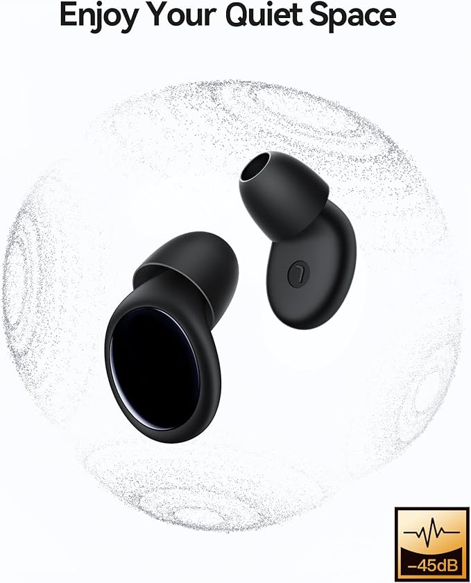 45dB Noise Cancelling Ear Plugs for Sleeping, Reusable Soft Silicone Earplugs for Snoring, Concerts, Side Sleepers, Airplane Travel, Hearing Protection, Noise Reduction Earplugs with Portable Case