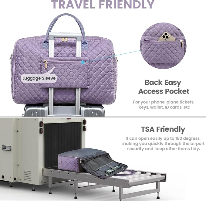 LOVEVOOK Travel Duffle Bag - Women's Weekender Carry On Overnight Laptop & Gym Bag With Toiletry/Shoe Pocket, Hospital Labor Bag