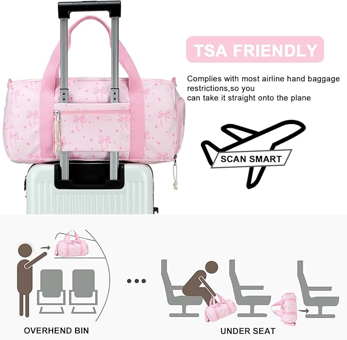 BLUBOON Duffle Bag Girls Kids Cute Gym Bag with Shoes Compartment & Wet Separation Waterproof Sports Overnight Travel Bag