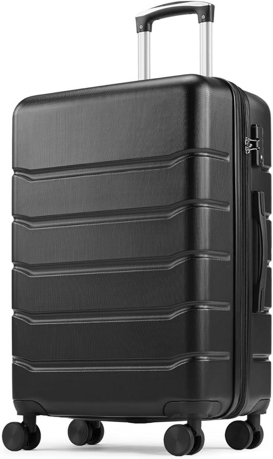 Sweetcrispy Carry on Luggage, Hard Shell ABS Suitcase with Double Spinner Wheels, Lightweight Expandable Rolling Suit Case with TSA Lock, 20 Inch Bronze Black