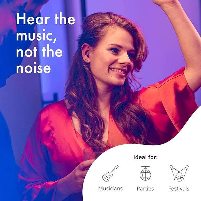 Alpine ClearTone Reusable Earplugs for Noise Reduction – 21dB High Fidelity Concert Ear Plugs for Music, Work & Noise Sensitivity – Soft, Comfortable, S/M/L
