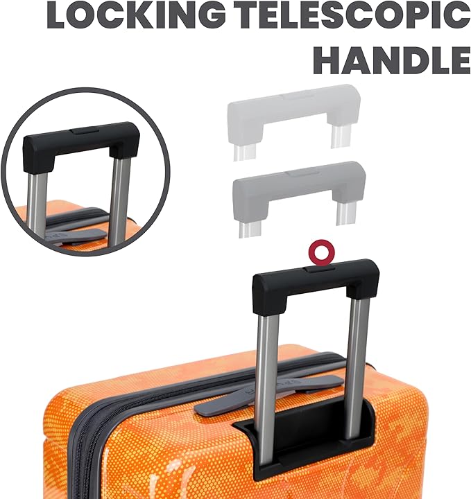 Spyder Matrix 20 Inch Carry On Expandable Hardside Upright Suitcase with 360° Spinner Wheels, TSA Approved Lock, Orange