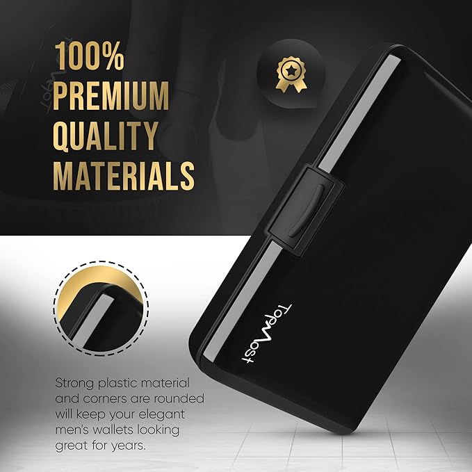 TopMost Aluminum Wallet, Card Case Wallet, Metal RFID Credit Card Holder for Men & Women, 6 Cotton Slots for 10-12 Cards And Bills, Rfd Protective