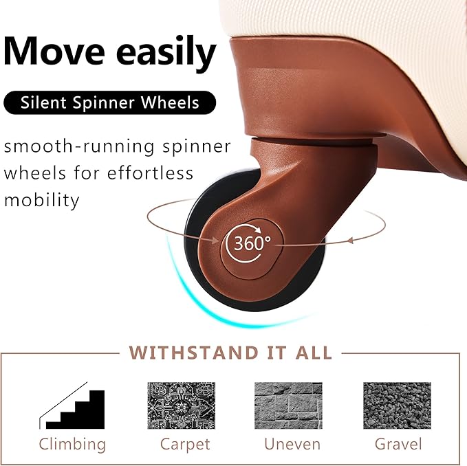 Luggage 3 Pcs ABS Hardside Luggage Sets Spinner Wheels Suitcases