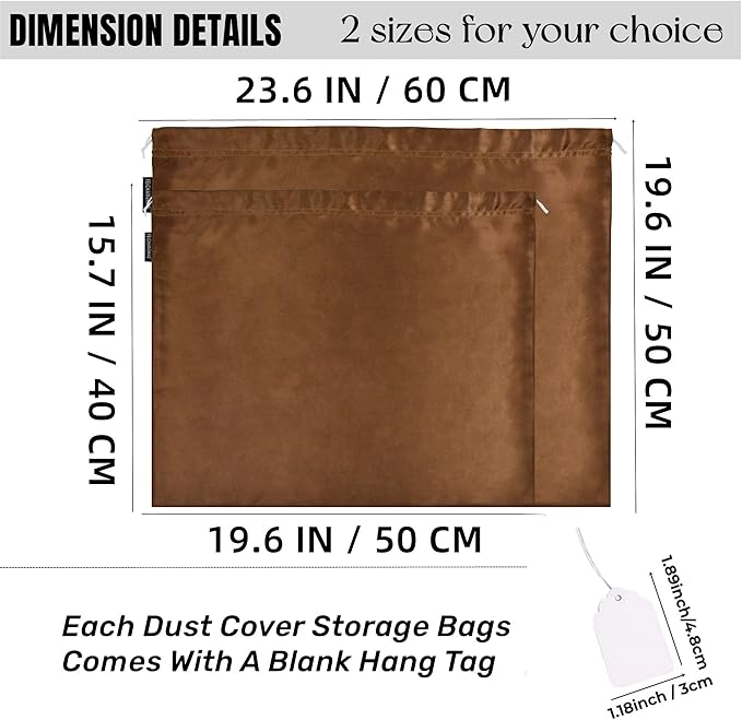 7 Pack Dust Bags for Handbags Storage Silk Cloth Bag With Drawstring Large Storage Pouch for Handbag Purse Shoes Boots