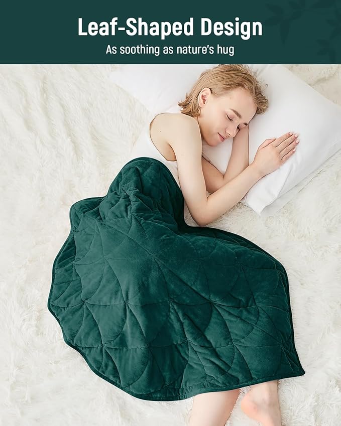 Weighted Lap Blanket 5 lbs for Adults, Luxury Soft Small Weighted Blanket, Compact Portable Weighted Lap Pad for Relaxation, Sleeping, Travel, All-Season Use, Forest Green, 30" x 40"