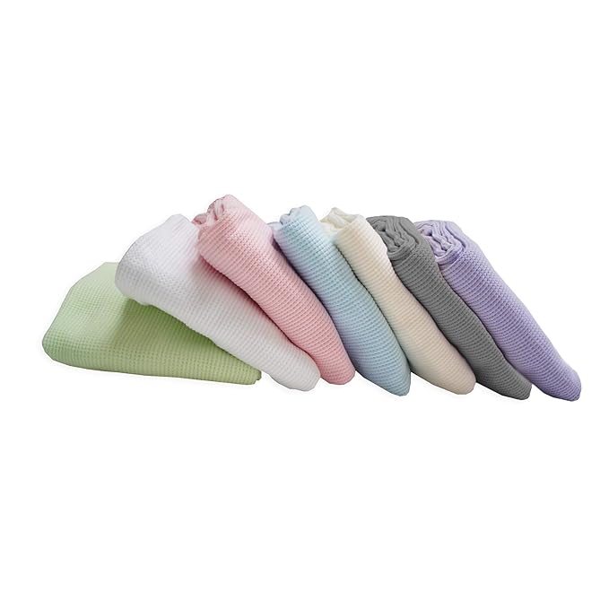 American Baby Company 100% Cotton Thermal Waffle Swaddle Blanket (30" x 40"), Soft, Breathable & Stretchy, White, 2 Pack, for Boys and Girls, Perfect for Swaddling, Travel and Gifting
